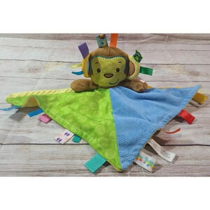 Taggies Patchkin Pals Plush Monkey Lovey Baby Security Blanket Bright Colorful